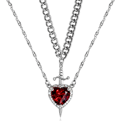 Collar Para Compartir Corazón Y Daga
