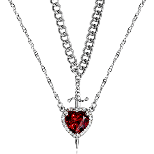 Collar Para Compartir Corazón Y Daga